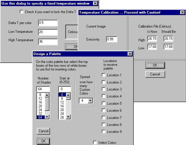 Screen display
                                from thermal imaging software